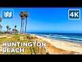 [4K] Huntington Beach, California - Blufftop Park to Pier Walking Tour & Travel Guide 🎧 Binaural