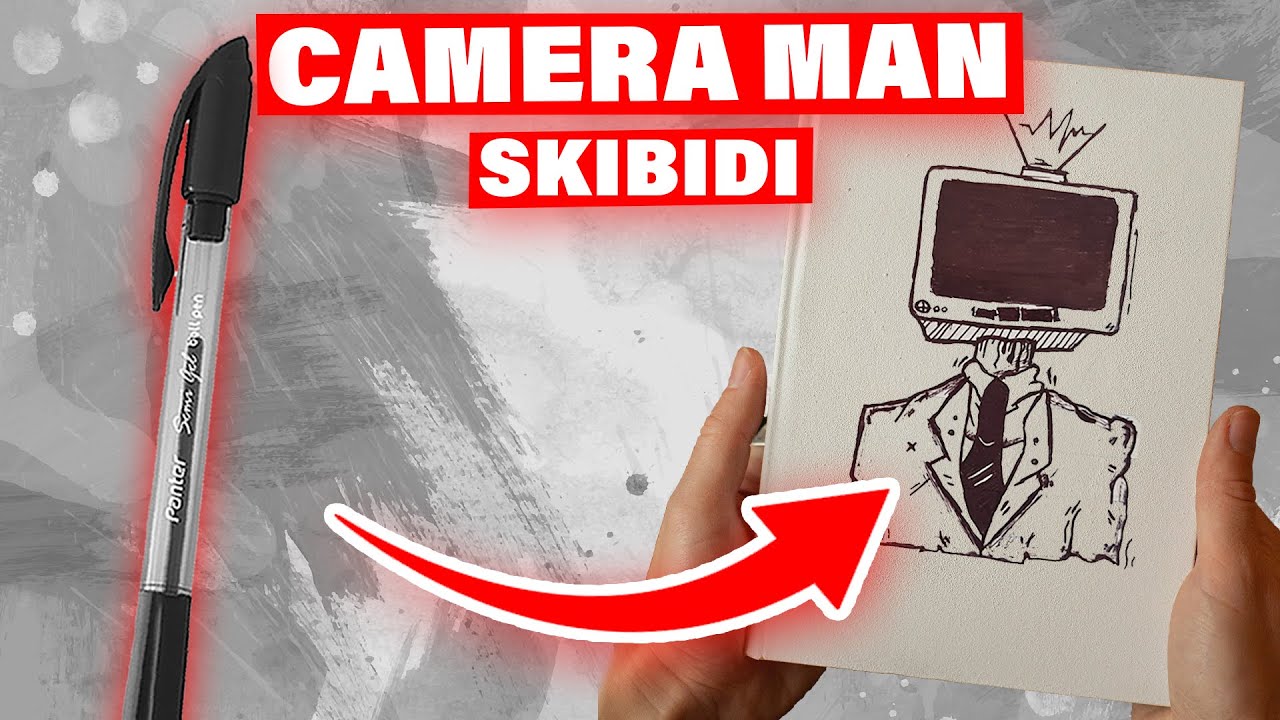Skibidi TV Man Drawing with Pen
