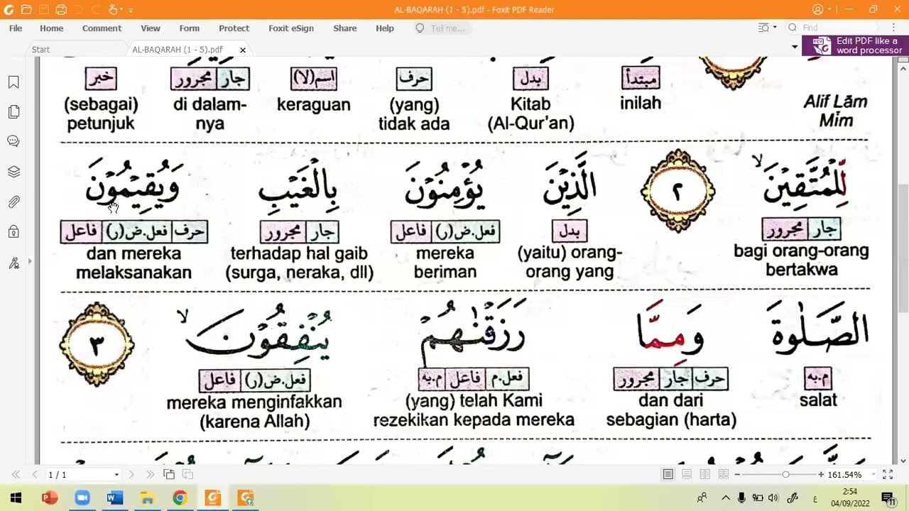 PERTEMUAN KE- 3 ( I'rab Surat Al-Baqarah ayat 3 )
