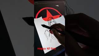 Commander Shepard Happy N7 Day #art #artistdrawing #painting #artshorts #masseffect #neon