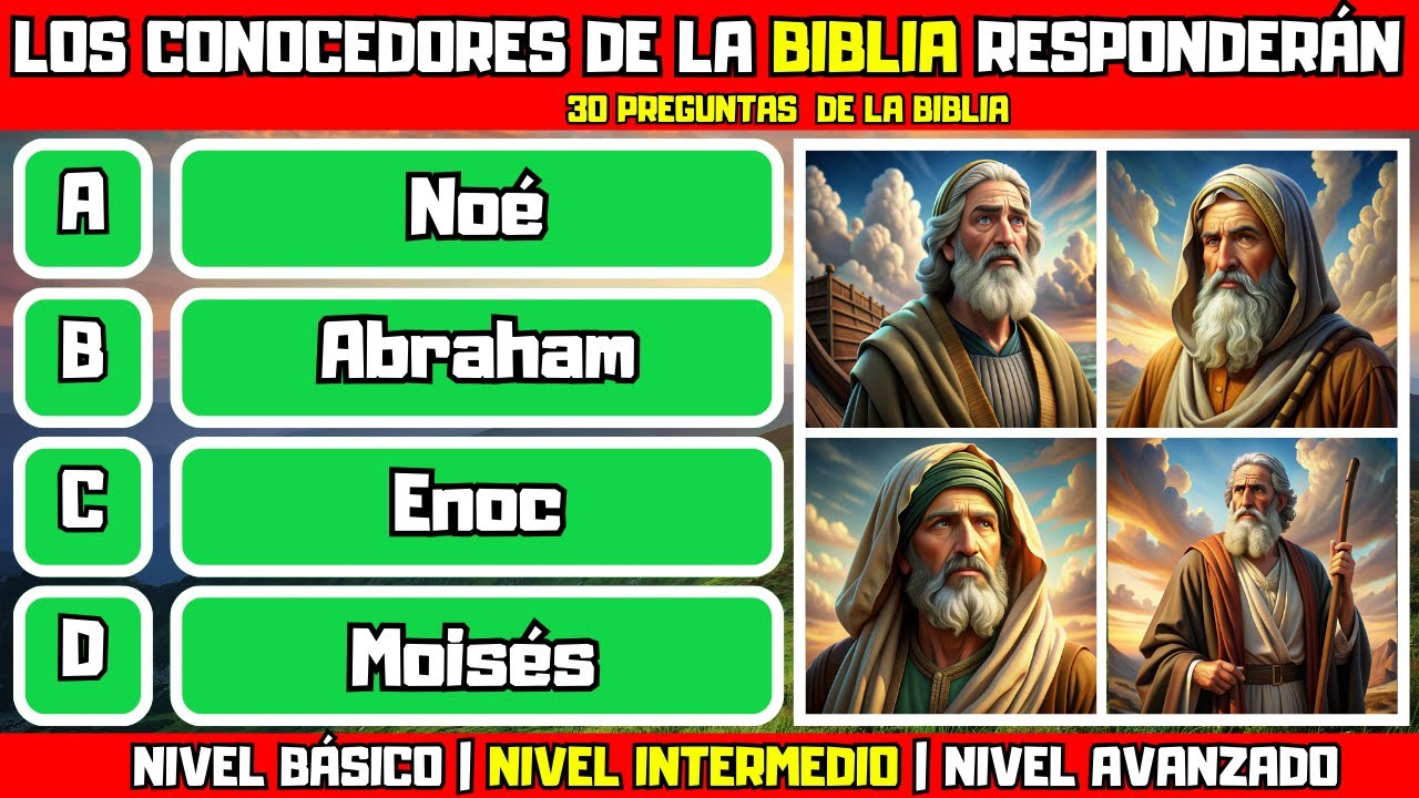 30 Preguntas de la BIBLIA: PENSARÁS MUCHO en algunas preguntas, ¿LOGRARÁS responder TODAS?