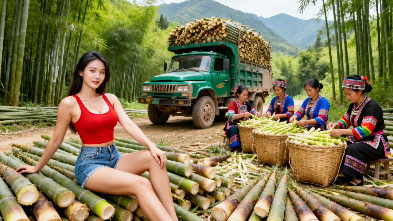Use Truck to Buy 1000kg+ Bamboo Shoots from Villagers Goes to Market Sell | Dương Farm TV