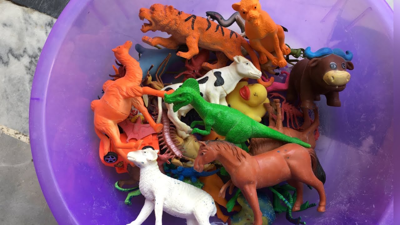Unveiling the Spectrum Splash | Colorful Animals Toys in Water Tub | Satisfying Toys Galore