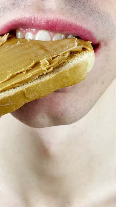 asmr PEANUT BUTTER TOAST eating sounds #shorts