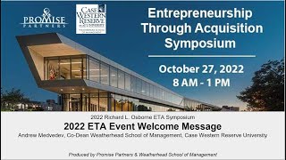 2022 ETA Event Welcome Message by Weatherhead School of Management Dean
