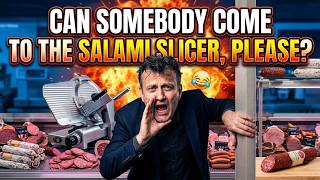"Can somebody come to the salami slicer, please?"  - Mock The Week | Ep 83