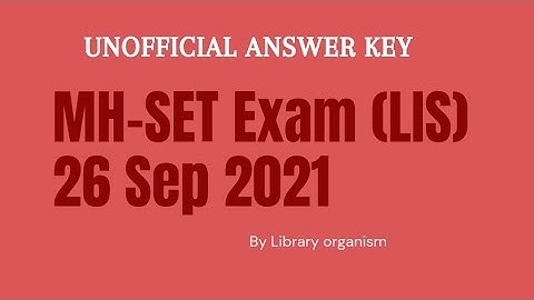 Library and Information science MH-SET Exam 26 September 2021 part II