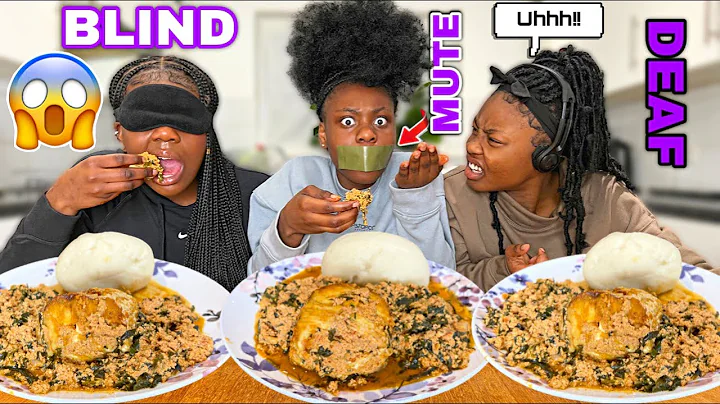 BLIND, DEAF & MUTE EXTREME FUFU AND EGUSI SOUP CHALLENGE!! (nigeria mukbang)
