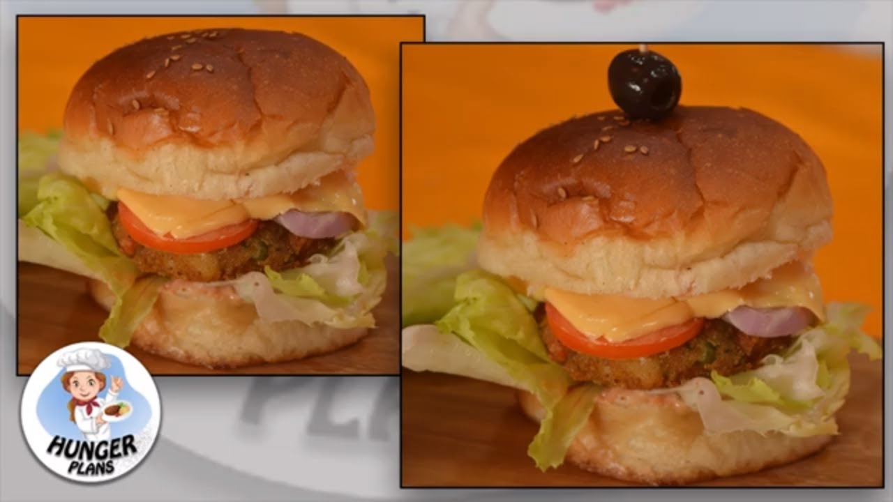 Veg Burger | Veggie Burger Recipe | Indian Style Vegetable Burger - By