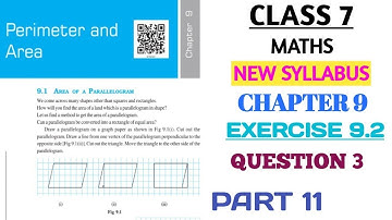 CLASS 7 MATHS CHAPTER 9 PERIMETER AND AREA EXERCISE 9.2 QUESTION 3 PART 11 (NEW BOOK)  @nksclasses
