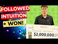 Teenager wins after following his intuition lottery news