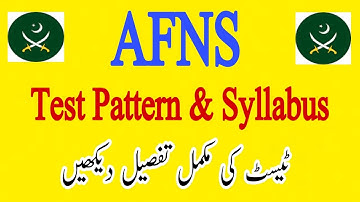 AFNS Test Pattern & Syllabus | AFNS Test Preparation Guideline