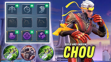 CHOU BUILD AND EMBLEM | CHOU BEST BUILD 2022 - MLBB