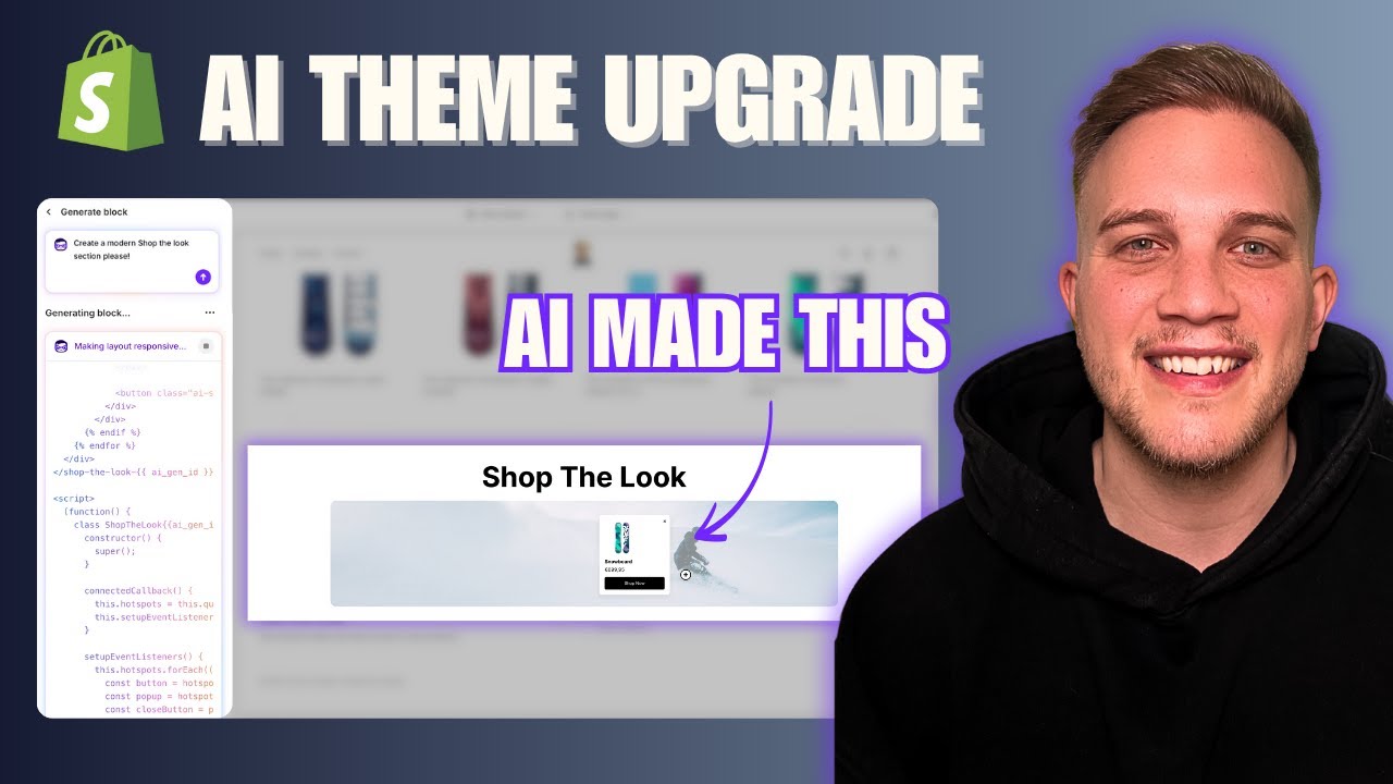 How to implement AI THEME BLOCKS into ANY Shopify theme in 5 Minutes ...