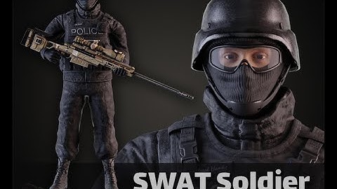 Highly Detailed And Fully Rigged SWAT Police Soldier Character 3D Model Game Ready