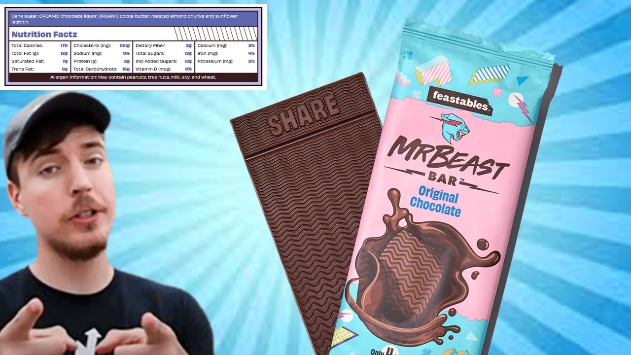 How much sugar is in MrBeast chocolate bars?