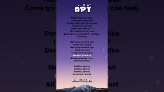 APT LYRICS 🎶- ROSE ,BRUNO #rosébrunomars #song #aptsong #bts