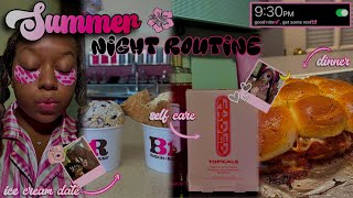 SUMMER NIGHT ROUTINE 🌙🎀 | dinner, ice cream, self care, unwinding