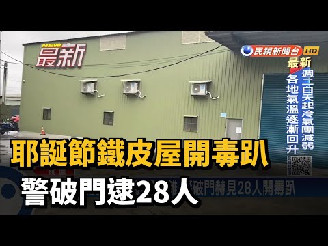 耶誕節鐵皮屋開毒趴　警破門逮28人－民視新聞
