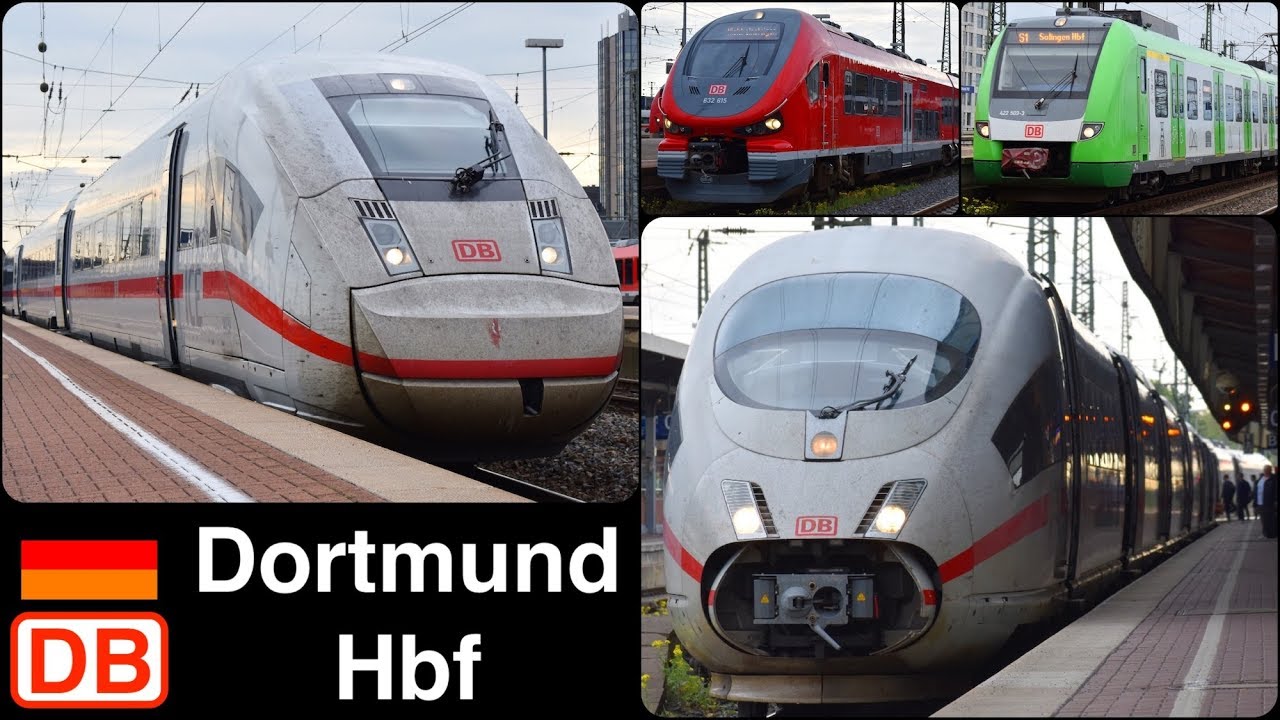 ICE, RE, S Bahn depart from Dortmund Hbf