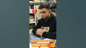 SSC CPO 2024 Result🥹-Merit Out💔|SSC CPO 2024 #ssccpo #sscexam #ssccgl #motivation #emotional #ssccpo