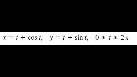 x = t + cos t, y = t - sin t, - less than t less than 2pi