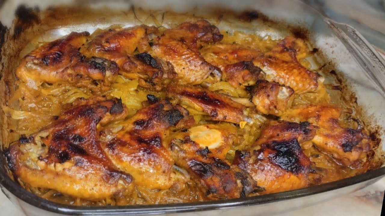 أحسن وصفة لأجنحة الدجاج فلفرن مع تتبيلة أكثر من رائعة 😋كيجيو محمرين ومقرمشين والبنة ياسلام👌💥