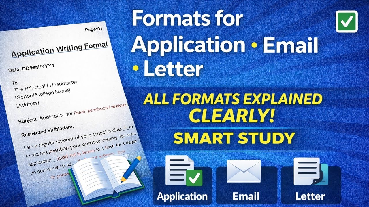 Master English Written Part Formats, Part:01(Application,Email,Letter) || Smart Study