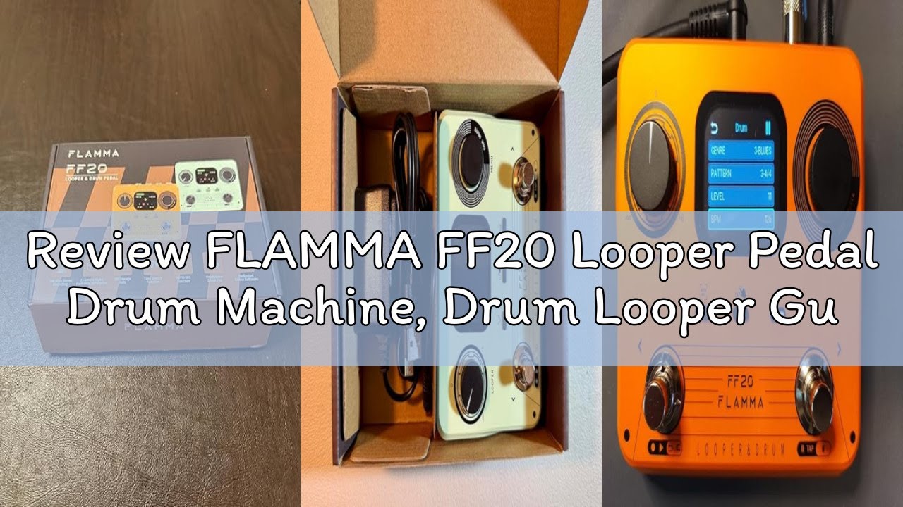 Review FLAMMA FF20 Looper Pedal Drum Machine, Drum Looper Guitar Pedal with Screen, 300 Min Recordin