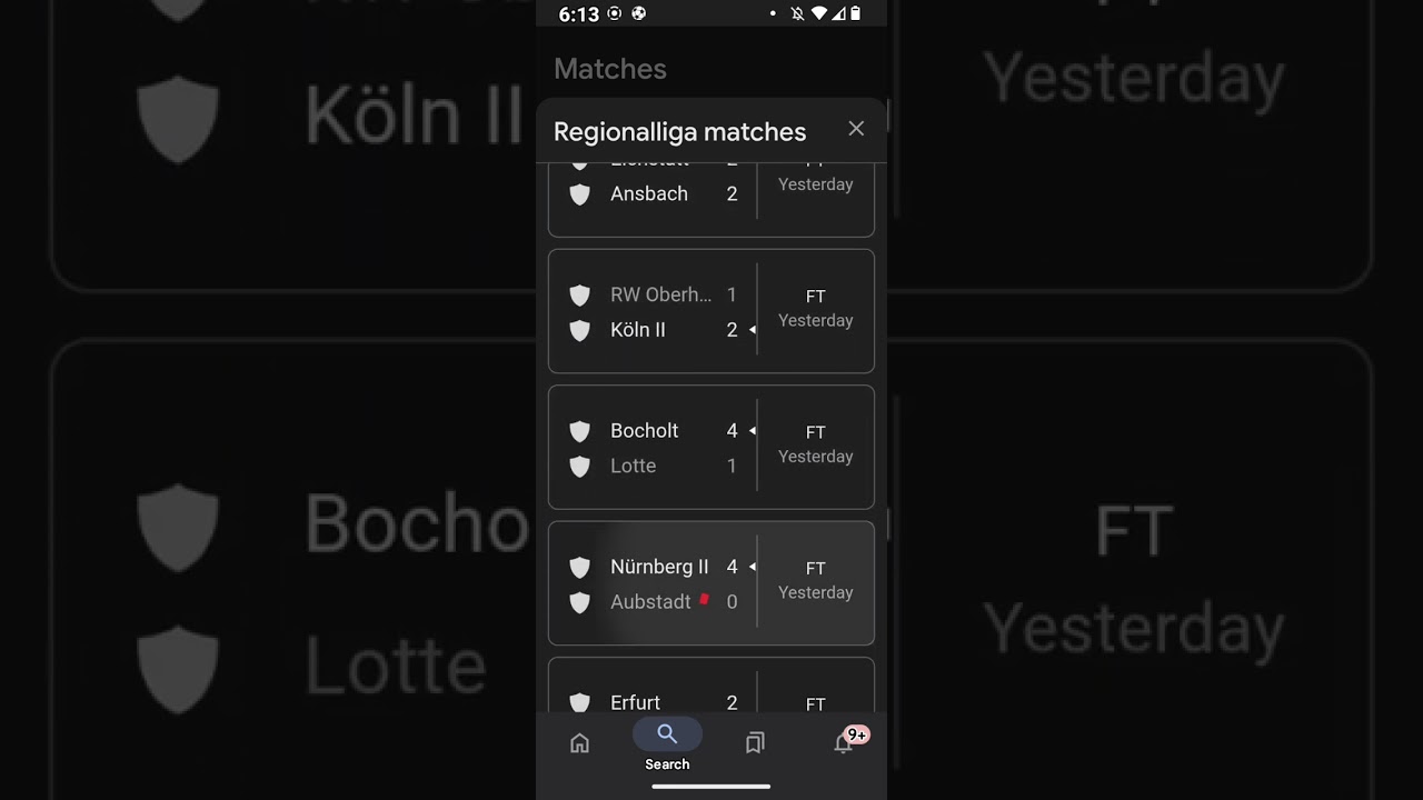 Regional Liga Football Scores 