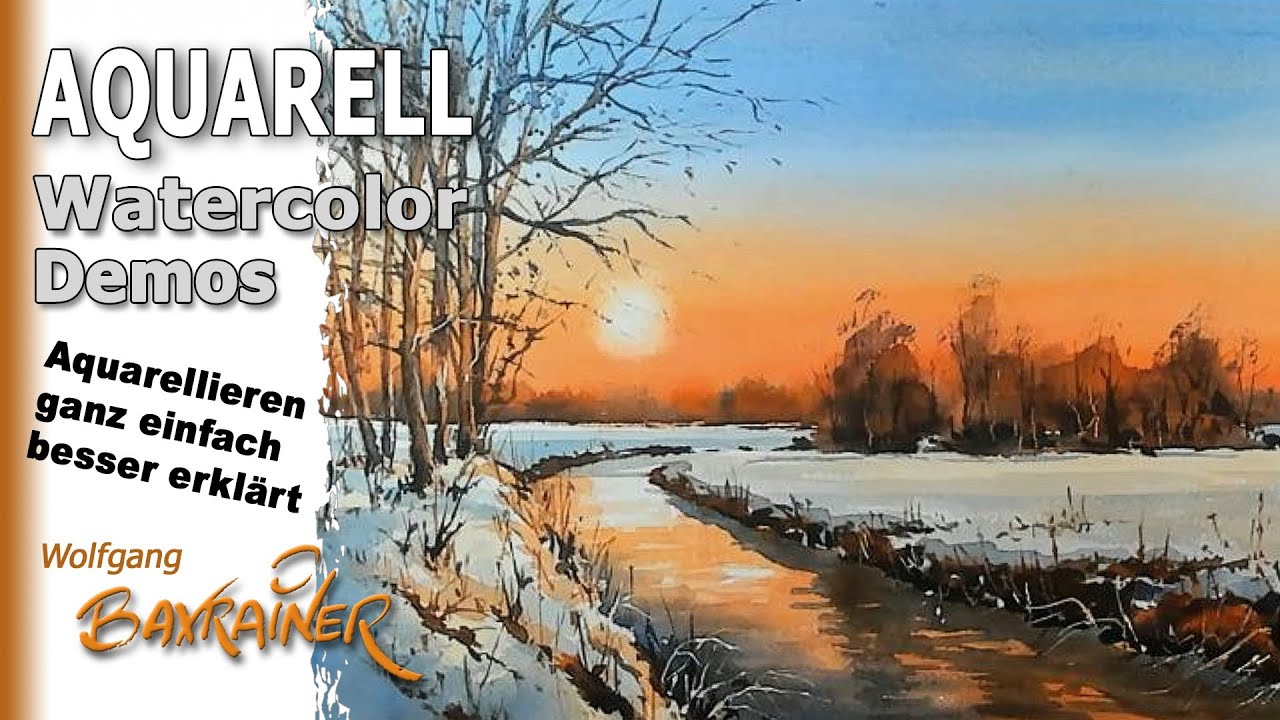 Sonnenuntergang in Aquarell