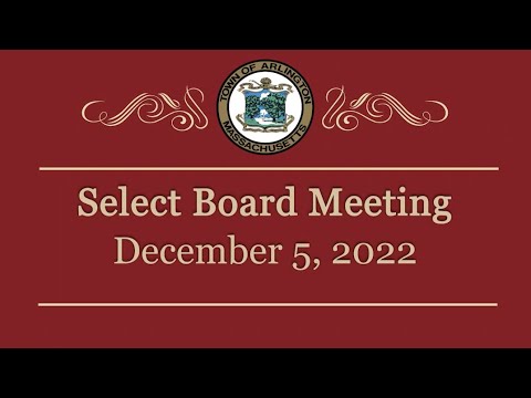 Select Board Meeting - December 5, 2022