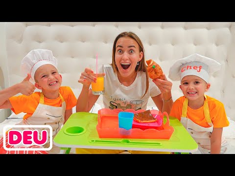 Vlad und Niki machen Frühstück für Mama