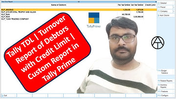 Tally TDL | Turnover Report of Debtors with Credit Limit | Custom Report in Tally Prime