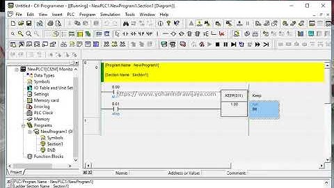 PLC OMRON: simple instruction KEEP and TIMER