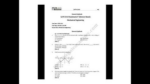 Gate 2018 mechanical engineering question paper with solution