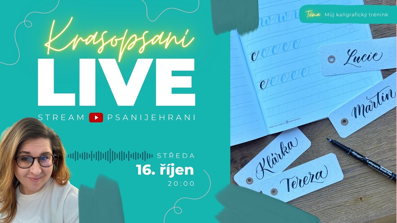 Krasopisný LIVE stream – Kaligrafický trénink – velká abeceda A až J