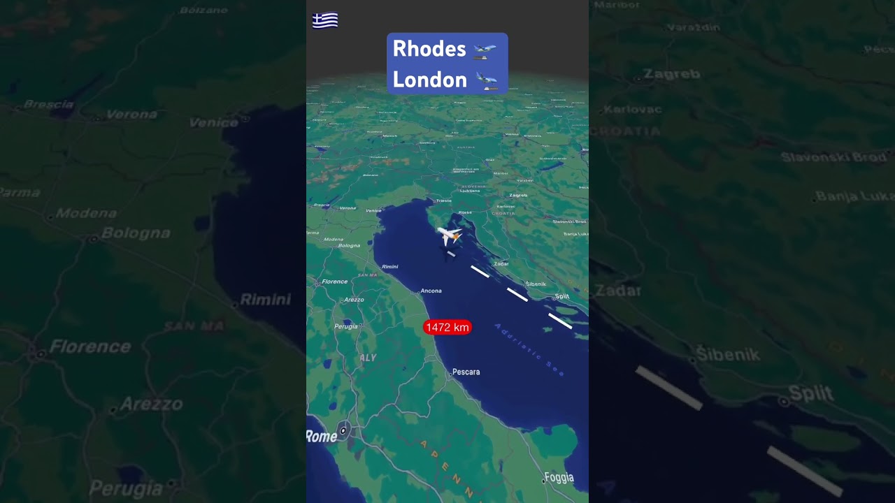 Flight from Rhodes ( Greece) to London ✈️ by easyjet 