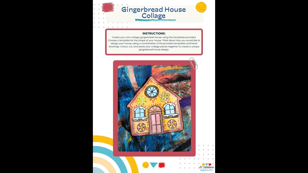 DIY Gingerbread House Collage Craft - Fun Holiday Art Project for the Classroom
