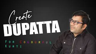 Dupatta design for multi colour kurti | Textile Designing | Photoshop Tutorial