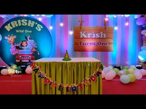 Video: Jungle safari theme | Mr. Balloon | jungle theme | Jungle theme decoration ideas |1st birthday party