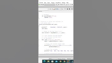calendar in c program project. C programming step by step tutorial by code with eyeasin #shorts