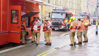 Oxford Road water main burst  aftermath BRoll