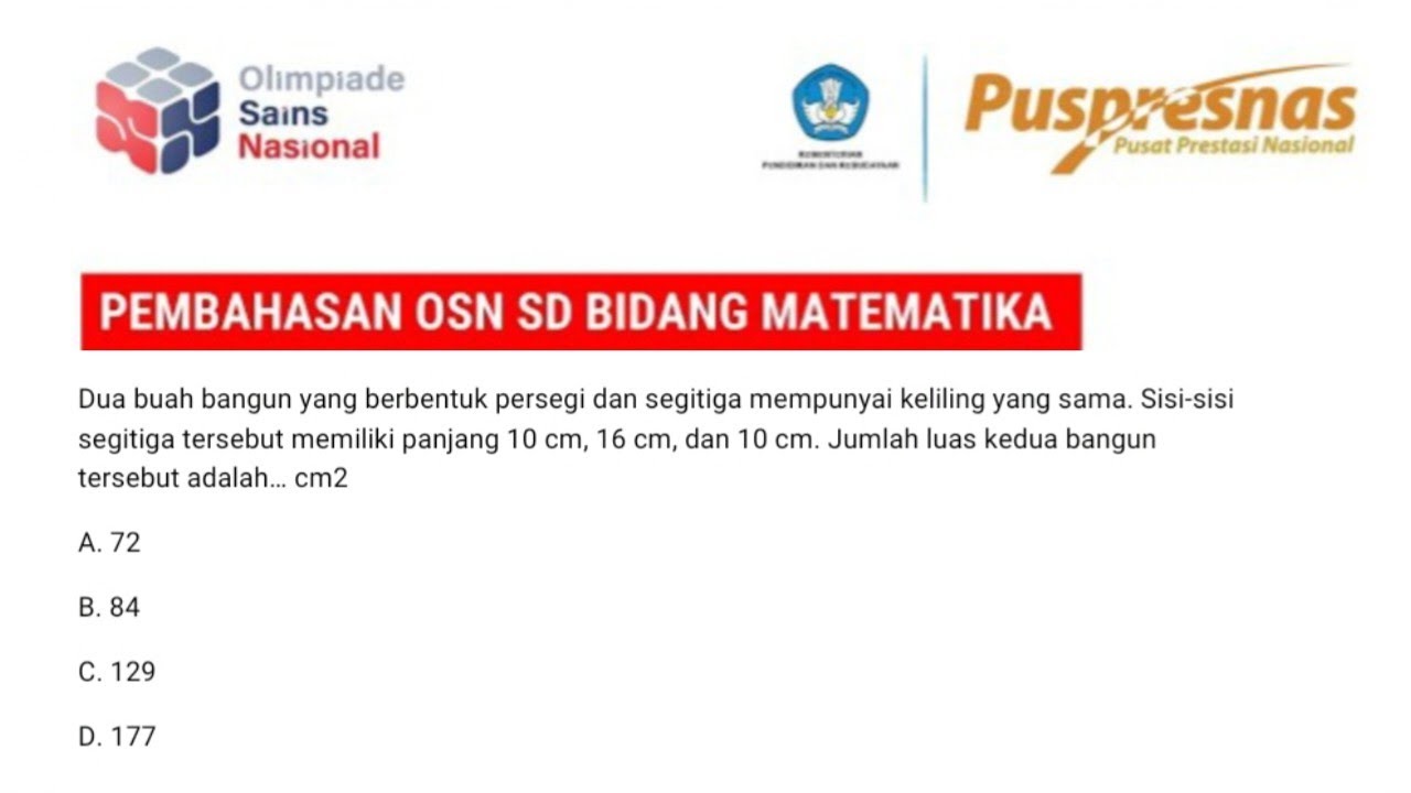 OSNK Matematika 2026 | Pembahasan Soal asli OSN Matematika SD/MI 2025 Kabupaten/Kota - NO. 10