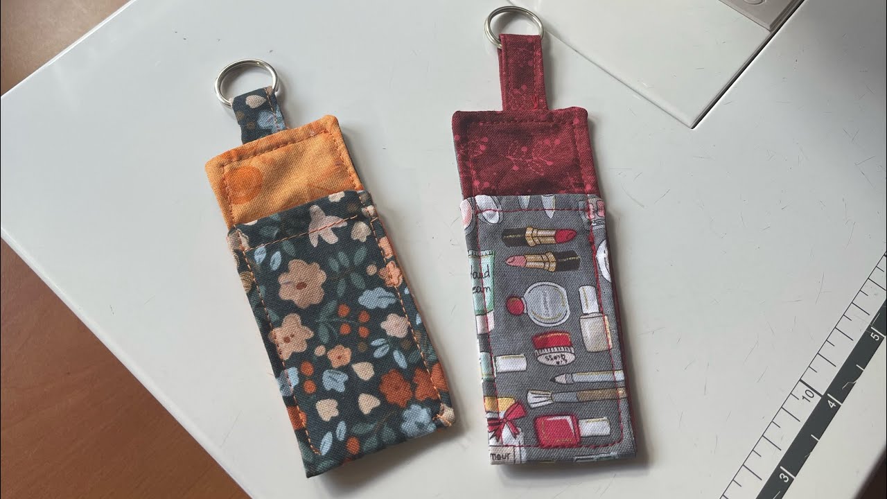 Llavero de tela fácil con minibolsillo