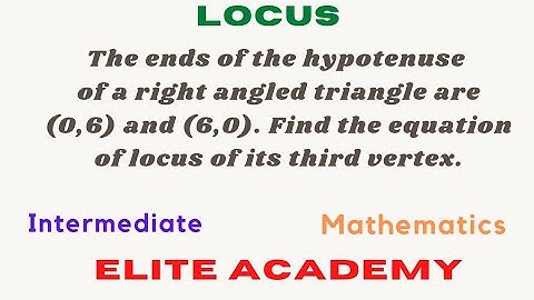 Locus | right angled triangle problem | Inter | Mathematics@EAG