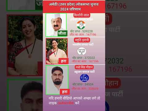 अमेठी उत्तर प्रदेश लोकसभा चुनाव 2024 परिणाम Uttar Pradesh Amethi Loksabha election result 2024