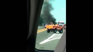 CAR CATCHES ON FIRE !!!!! Freehold , NJ. June 18, 2016