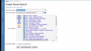 NetDocuments Saved Search Profile