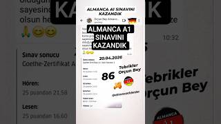ALMANCA A1 SINAVINI KAZANDIK #deutschlernen #deutschkurs #almancaöğren #almancakursu #deutsch